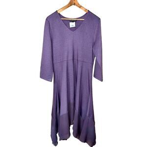 Dusty Plum Medium 10 / 12 The Pyramid Collection Midi DRESS Chiffon Trapeze NEW